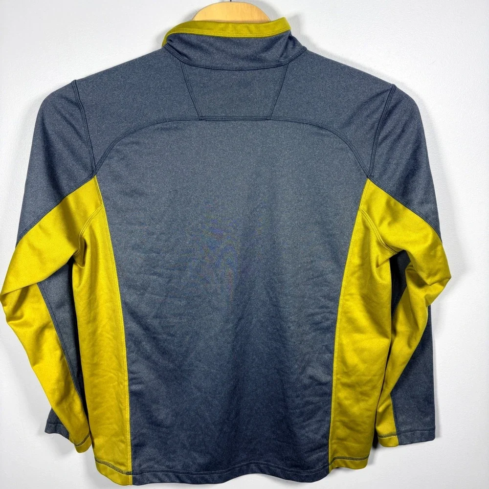 The North Face Mens Quarter Zip Pullover XL Grey Yellow Colorblock Athletic Top‎